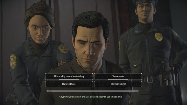 Okazuje się, że Tiffany wezwała policje - Rozdział 5 - In the Line of Duty | Epizod 3 - Fractured Mask - Batman: The Telltale Series - The Enemy Within - poradnik do gry