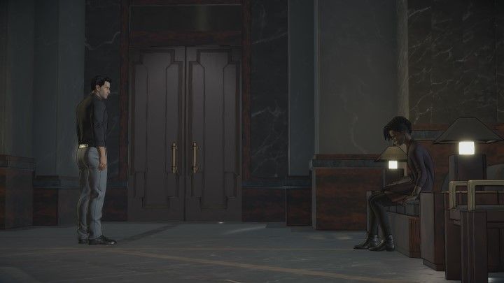 Teraz wszyscy, oprócz Tiffany, opuszczą pokój - Rozdział 5 - In the Line of Duty | Epizod 3 - Fractured Mask - Batman: The Telltale Series - The Enemy Within - poradnik do gry