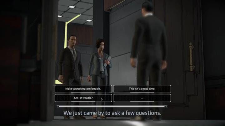 Po chwili zjawią się agenci federalni i Bruce rozpocznie z nimi dialog - Rozdział 3 - Goodbye, Old Friend | Epizod 1 - The Enigma - Batman: The Telltale Series - The Enemy Within - poradnik do gry