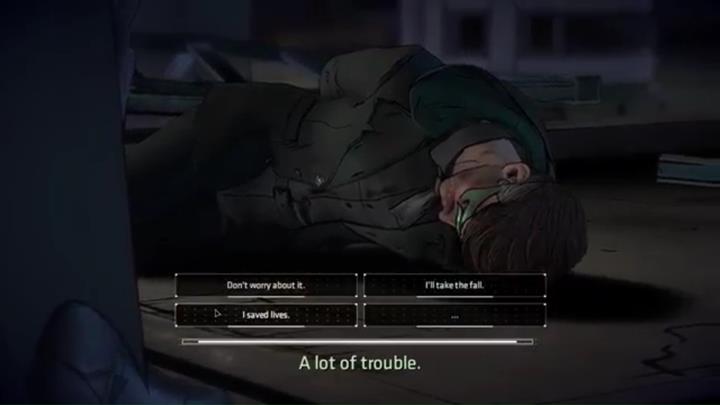 Po chwili, Riddler zostanie zamordowany i pojawi się komisarz Gordon - Rozdział 6 - Riddle Me This | Epizod 1 - The Enigma - Batman: The Telltale Series - The Enemy Within - poradnik do gry