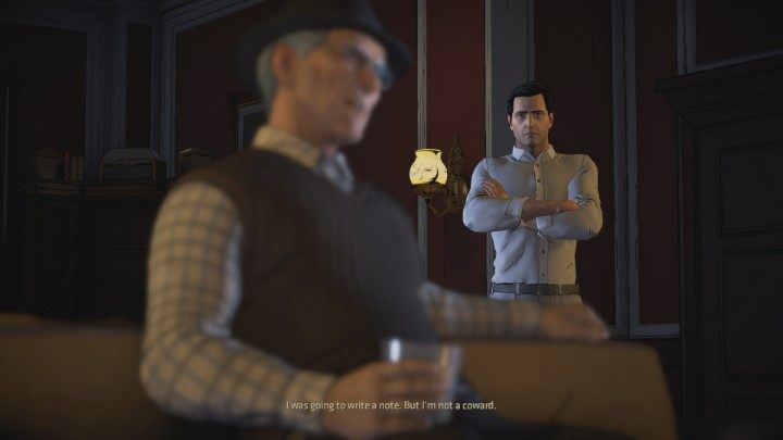 Końcowa scena gry rozgrywa się w posiadłości Brucea - okaże się, że Alfred chce opuścić Batmana - Fractured - Solucja Batman Same Stitch - Villain Joker - Batman: The Telltale Series - The Enemy Within - poradnik do gry