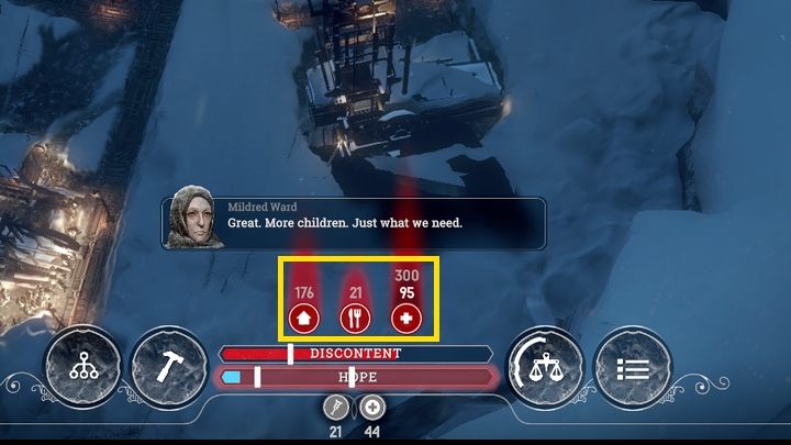 Duża liczba mieszkańców oznacza duże problemy. - The Refugees, scenariusz Frostpunk - Frostpunk - poradnik do gry