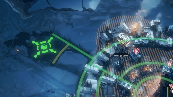 Oznaczają one miejsca w których możesz postawić daną kopalnię - Wydobycie węgla we Frostpunk - Frostpunk - poradnik do gry