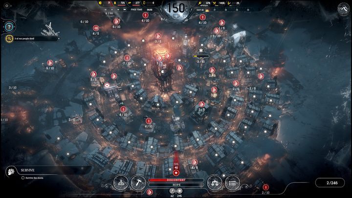 Dlatego najlepszym rozwiązaniem jest budowanie obok siebie budynków o tej samej szerokości - Jak najlepiej rozplanować ułożenie budynków we Frostpunk? - Frostpunk - poradnik do gry
