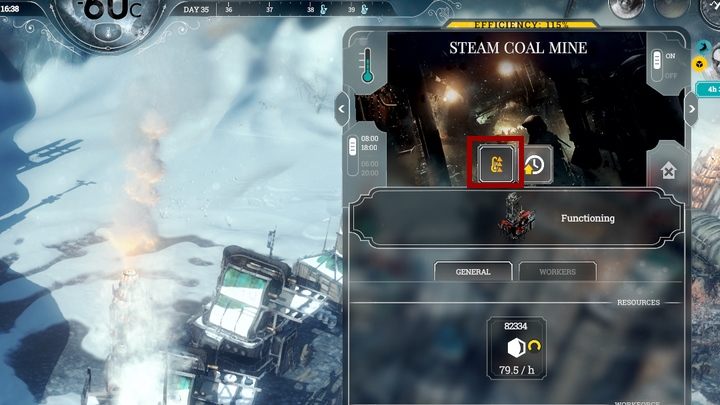 W zależności od stopnia opracowanego ulepszenia tryb ten podnosi temperaturę w budynku od 1 do 3 stopni - Technologie | Podstawy rozgrywki | Frostpunk - Frostpunk - poradnik do gry