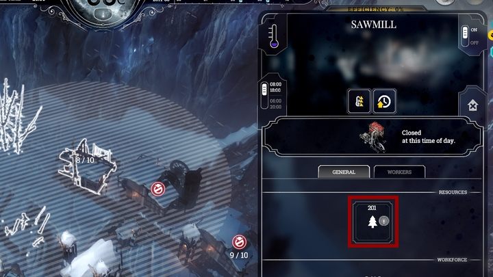 Sawmill nie zapewnia ogromnych ilości drewna możliwych do zebrania. - Technologie | Podstawy rozgrywki | Frostpunk - Frostpunk - poradnik do gry