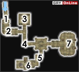 Po dojściu do drzwi w [1] spójrz na ścianę po prawej - leży na niej Klucz do Grobowca Baram - Pozostałe miejsca | ŚWIAT - Indoranyon | The Elder Scrolls III: Morrowind - The Elder Scrolls III: Morrowind - poradnik do gry