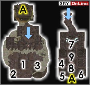 Postaraj się dostać na górę do [1], gdzie leży szkielet, a wokół niego mnóstwo cennych przedmiotów: Daedryczny Długi Łuk, osiem Daedrycznych Strzał, Indeks portalu Falensarano na zwoju obok - Pozostałe miejsca | ŚWIAT - Khuul | The Elder Scrolls III: Morrowind - The Elder Scrolls III: Morrowind - poradnik do gry