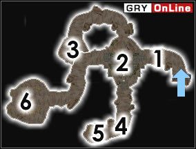 Najpierw w [1] pokonasz Khagrę gro-Lurkula z toporem, a następnie zejdziesz do [2] - Pozostałe miejsca | ŚWIAT - Tel Branora | TES III Morrowind - The Elder Scrolls III: Morrowind - poradnik do gry