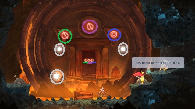 Na samym dole lokacji z bossem po lewej stronie jest zagadka, którą możesz rozwiązać dla Roberta - Rozdział 6 - Of Mice and Magna | Opis przejścia | Child of Light - Child of Light - poradnik do gry