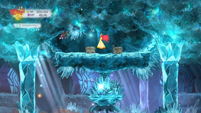 W tej po lewej stronie jest Magic Defense Elixir, a w tej po prawej Tumbled Sapphire - Rozdział 10 | Sekrety i znajdźki | Child of Light - Child of Light - poradnik do gry