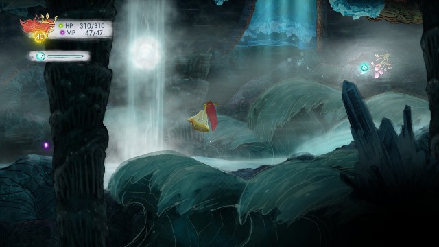 Z kamienia po prawej stronie wypadnie Unstoppable Elixir, a z tego po lewej Tumbled Ruby - Rozdział 10 | Sekrety i znajdźki | Child of Light - Child of Light - poradnik do gry