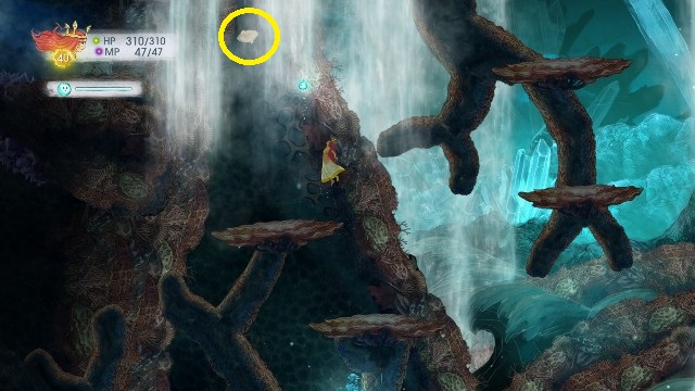 Po lewej stronie pod strumieniami wody znajduje się list - Rozdział 10 | Sekrety i znajdźki | Child of Light - Child of Light - poradnik do gry