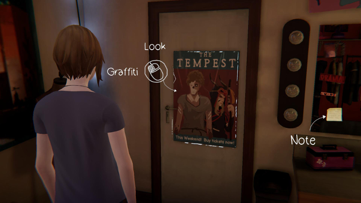 Szóste graffiti można umieścić na plakacie znajdującym się w przebieralni, gdzie odbywa się dialog z Rachel - Wszystkie Graffiti | Epizod 1 | Solucja Life Is Strange Before the Storm - Life Is Strange: Before the Storm - poradnik do gry
