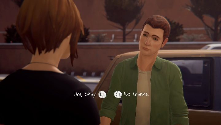 Zaproponuje ci on przytulenie, gdy dowie się o tym, że wyrzucili cię ze szkoły - Rozdział 1 - Szkoła, Parking | Solucja Epizod 2 Life Is Strange Before the Storm - Life Is Strange: Before the Storm - poradnik do gry