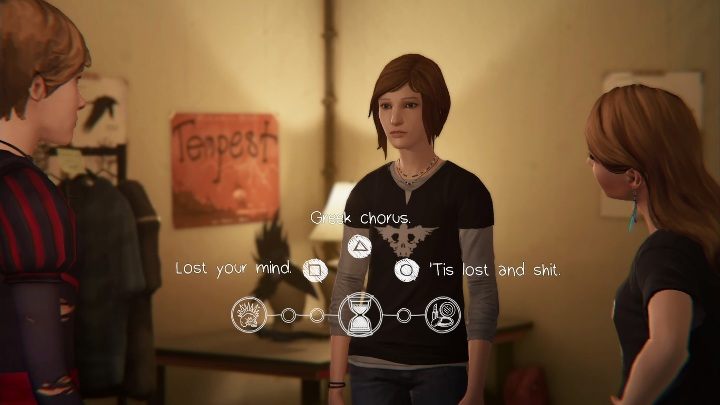 Okręgi pokazane na screenie oznaczają ilość punktów jaką musisz zdobyć, aby wygrać - Rozdział 4 - Teatr, przedstawienie | Solucja Epizod 2 - Life Is Strange: Before the Storm - poradnik do gry