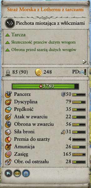 W oknie ze statystkami jednostek znajdziesz najpierw typ jednostki oraz krótkie podsumowanie jej zalet i wad (jeśli zamiast tego będziesz miał jej historyczny opis, to kliknij na małą strzałkę koło niego) - Statystyki jednostek | Armia w Total War Warhammer II - Total War: Warhammer II - poradnik do gry