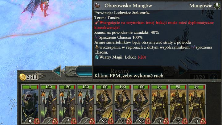 Wkraczając na nieprzyjazny teren musisz liczyć się z wyczerpaniem które dotknie twoją armię. - Poruszanie się po mapie w Total War Warhammer II | Rozgrywka na mapie kampanii - Total War: Warhammer II - poradnik do gry