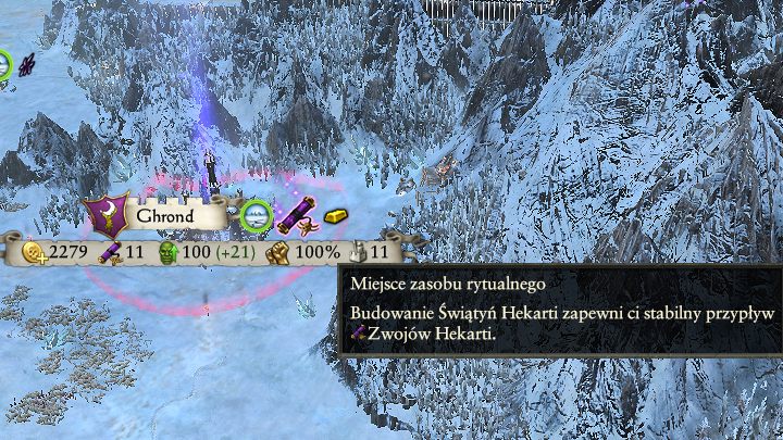 Miasta mogące ci dostarczyć większą ilość zasobu rytualnego będą odpowiednio oznaczone. - Kontrola Wielkiego Wiru w Total War Warhammer II | Rozgrywka na mapie kampanii - Total War: Warhammer II - poradnik do gry