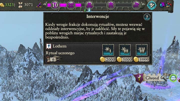 Interwencje pozwalają ci na pewnym stopniu przeszkodzenie innym frakcjom w przeprowadzaniu Rytuału. - Kontrola Wielkiego Wiru w Total War Warhammer II | Rozgrywka na mapie kampanii - Total War: Warhammer II - poradnik do gry