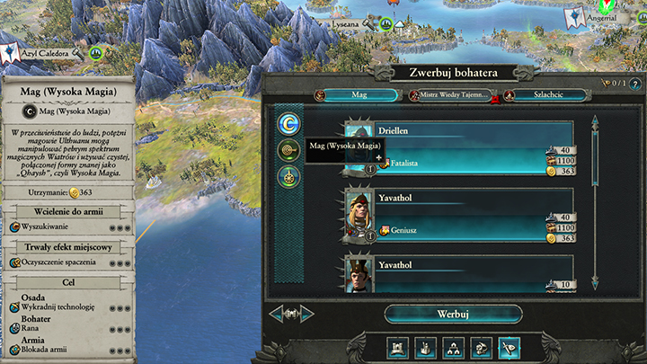 W przypadpadku rekrutacji Bohaterów-magów otrzymasz w niektórych przypadkach możliwość wybrania domeny magii jaką ma władać. - Werbunek i korzystanie z bohaterów | Lordowie i bohaterowie w Warhammer II - Total War: Warhammer II - poradnik do gry