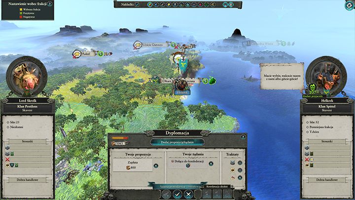 Inne frakcje będą skłonne zgodzin się na konfederację, kiedy ich istnienie będzie zagrożone. - Klan Pestilens - porady | Skaveni w Total War Warhammer II - Total War: Warhammer II - poradnik do gry