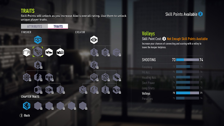 Za rozgrywanie meczy i zwiększanie ogólnej noty Alexa będziesz otrzymywał dodatkowe punkty za pomocą których będziesz w stanie zwiększać umiejętności Twojego zawodnika - Początek | Droga do sławy | FIFA 18 - FIFA 18 - poradnik do gry