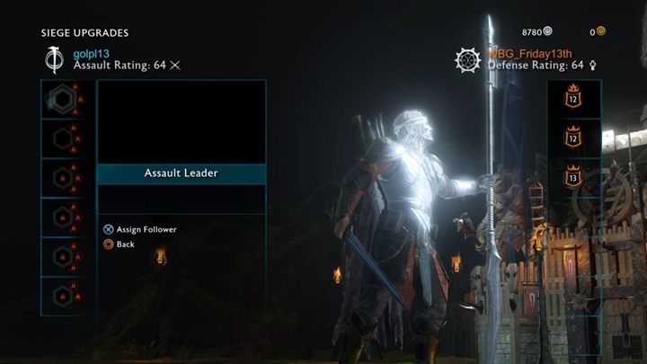 Przed atakiem na fortecę wroga, możesz wybrać dodatkowe ulepszenia, które ułatwią oblężenie. - Śródziemie Cień Wojny: Ulepszenia do szturmu fortecy - które najlepsze? - Śródziemie: Cień Wojny - poradnik do gry