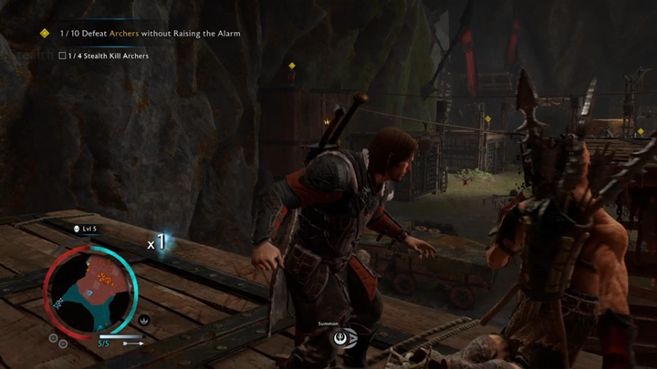 Pozbądź się łuczników, starając się pozostać niezaważonym. - Śródziemie Cień Wojny: Deszcz strzał - solucja - Śródziemie: Cień Wojny - poradnik do gry 