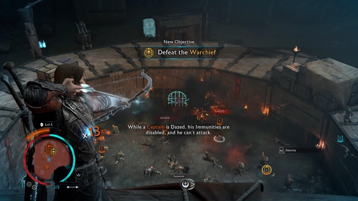 Uwolnij karagory i wysadź beczki, a ułatwisz sobie walkę. - Śródziemie Cień Wojny: Deszcz strzał - solucja - Śródziemie: Cień Wojny - poradnik do gry 