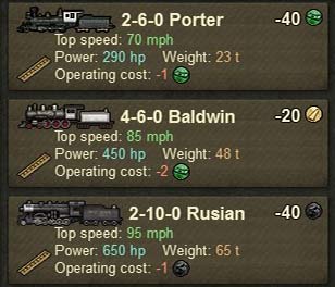 Warto szybko zdobyć żółte żetony, aby zakupić Baldwina - Wczesna era pary | Lokomotywy | Mashinky - Mashinky - poradnik do gry