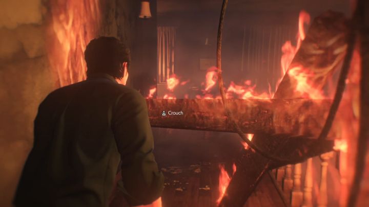 Trzeba przejść pod płonącą belką. - Rozdział 1 - W płomienie | Opis przejścia Evil Within 2 - Evil Within 2 - poradnik do gry