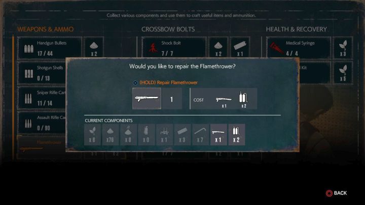 Na koniec wystarczy tylko stworzyć Miotacz Ognia. - Jak zdobyć miotacz ognia w Evil Within 2? - Evil Within 2 - poradnik do gry