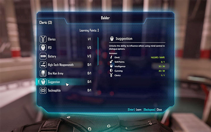 Z odblokowaniem umiejętności Sugestia (Suggestion) nie jest powiązany żadny quest - Awans do rangi Emisariusz | Klerycy | Zadania frakcji | Solucja Elex - Elex - poradnik do gry