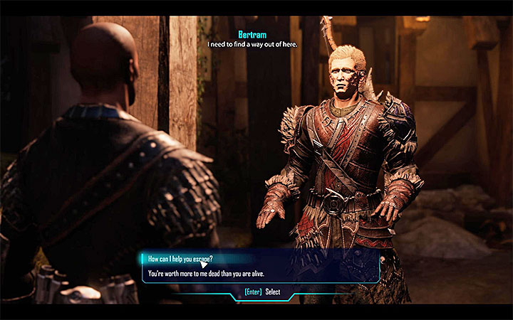 Po zdemaskowaniu Bertrama możesz go zabić lub pomóc mu w ucieczce z Goliet - Zadania w Goliet | Edan | Zadania poboczne | Solucja Elex - Elex - poradnik do gry