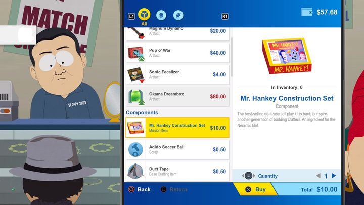 Do wykonania figurki potrzebujesz dość drogiego zestawu części ze sklepu odzieżowego - Artefakty i przepisy - sekrety w South Park Fractured But Whole - South Park: The Fractured But Whole - poradnik do gry