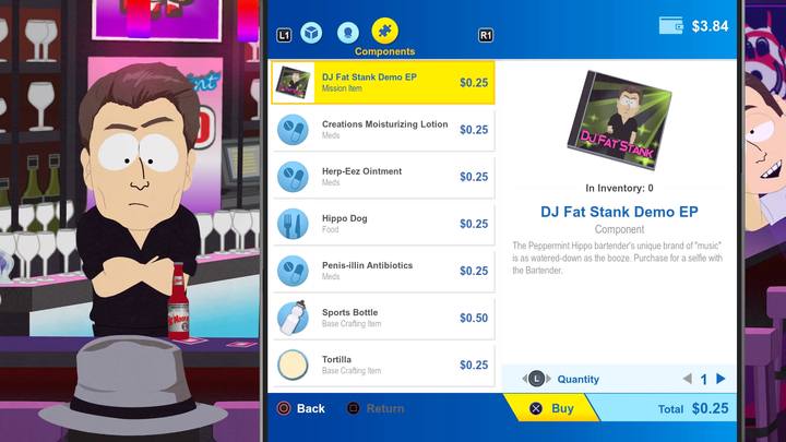 Zakup płytę barmana, nim zgodzi się zrobić z tobą zdjęcie - Selfie - sekrety w South Park Fractured But Whole - South Park: The Fractured But Whole - poradnik do gry