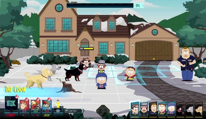 Psy można zablokować w pozycji takiej, jak na obrazku. - Operacja Bo tak, Ślepa sprawiedliwość | Solucja South Park Fractured But Whole - South Park: The Fractured But Whole - poradnik do gry