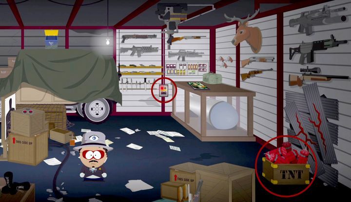 Przejdź przez drzwi garażowe po prawej stronie - Potrzebujemy narzędzia, Setki rąk chaosu | Solucja South Park - South Park: The Fractured But Whole - poradnik do gry