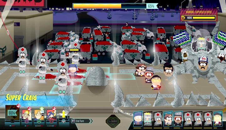 Najpierw wyeliminuj medyków w drugiej fazie nim przejdziesz do ofensywy na bossa - Potrzebujemy narzędzia, Setki rąk chaosu | Solucja South Park - South Park: The Fractured But Whole - poradnik do gry