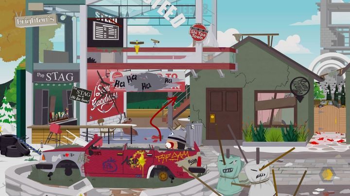 By rozpocząć zadanie musisz wejść po schodach na piętro - Zaproszenie | Solucja South Park Fractured But Whole - South Park: The Fractured But Whole - poradnik do gry