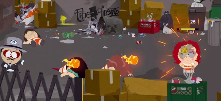 Także fabularne starcia z Rodzynkami zaliczają się do Tytułu - Rozjuszone Rodzynki, Wesołe kłopoty | Zadania poboczne - South Park: The Fractured But Whole - poradnik do gry