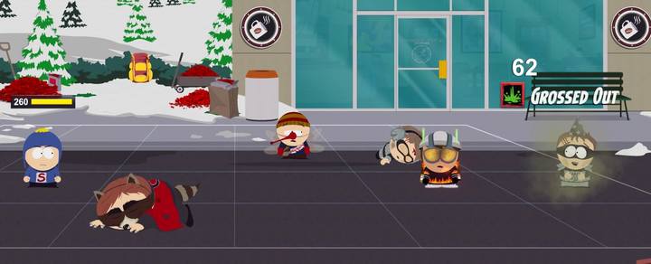 Jeśli przed walką rzuciłeś w przeciwników pierdem, będą teraz narażeni na status Obrzydzenie - Podstawy walki w South Park The Fractured But Whole - South Park: The Fractured But Whole - poradnik do gry