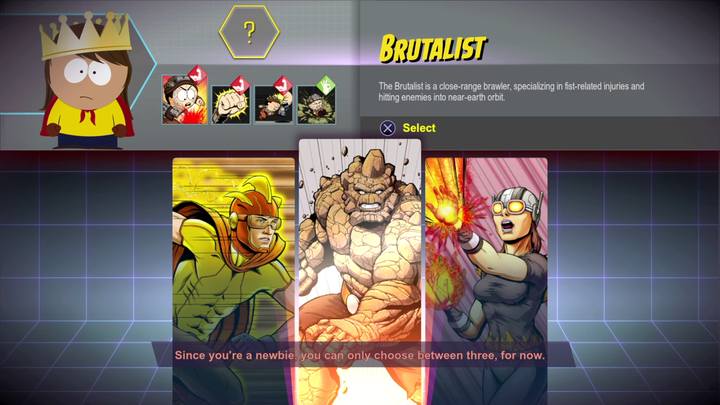 Początkowo możesz wybrać jedną z trzech klas, jedyne różnice występują w nabywanych umiejętnościach - Prolog | Opis przejścia - Zadania główne - South Park: The Fractured But Whole - poradnik do gry