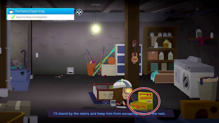 Podnieś kapiszony leżące przy klatce - to twoja umiejętność - Towarzysze Super-Craig i Człowiek latawiec | Opis przejścia - Zadania główne - South Park: The Fractured But Whole - poradnik do gry