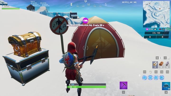 Trzeci znak znajduje się niedaleko drugiego, pomiędzy hangarami, a Sielskim Siołem - Zniszcz znaki zakazu tańca | Wyzwanie sezonu 10 Fortnite - Fortnite: Battle Royale - poradnik do gry