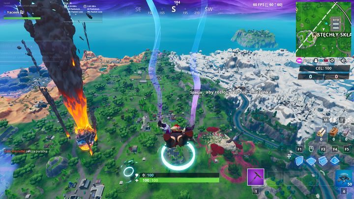 Drugie wyzwanie dotyczy tego samego co pierwsze, ale lokacja w tym przypadku jest inna - Ukończ tor swobodnego spadku | Wyzwanie sezonu 10 Fortnite - Fortnite: Battle Royale - poradnik do gry