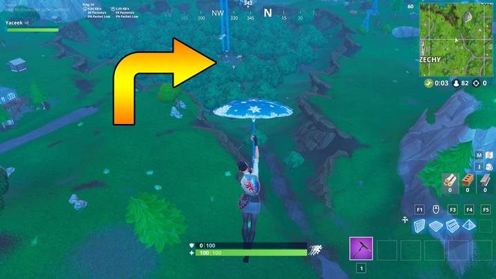 Litera M znajduje się w Wypasionej Wyrwie, w miejscu przedstawionym na powyższym obrazku - Wyzwanie - Przeszukaj litery NOMS | Wyzwania Fortnite Battle Royale - Fortnite: Battle Royale - poradnik do gry
