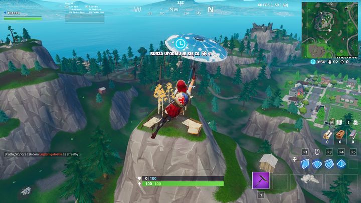 Pierwszym miejscem jest Srogi Szczyt, czyli jedna z miejscówek na mapie, w ośnieżonej jej części - Wyląduj na Srogim Szczycie, wulkanie oraz wzgórzu | Wyzwanie sezonu 10 Fortnite - Fortnite: Battle Royale - poradnik do gry