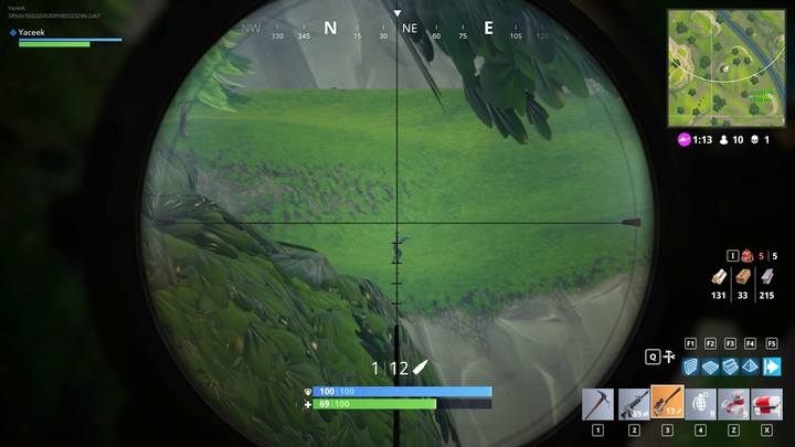 Prezentacja systemu Bullet Drop przy karabinach snajperskich. - Jak strzelać w Fortnite Battle Royale? - Fortnite: Battle Royale - poradnik do gry